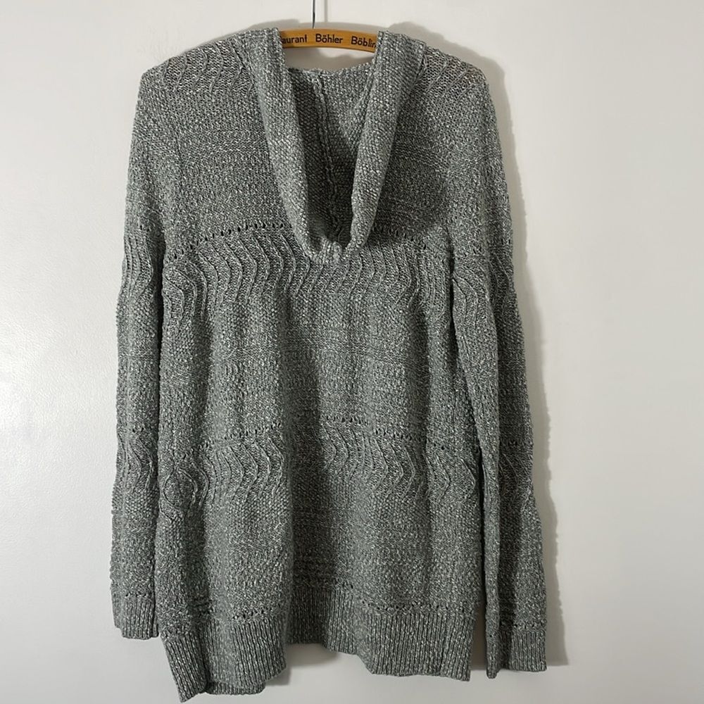 Abercrombie & Fitch Kids Gray Knit Open Cardigan/Duster w Hood Size 15/16 - Picture 5 of 6
